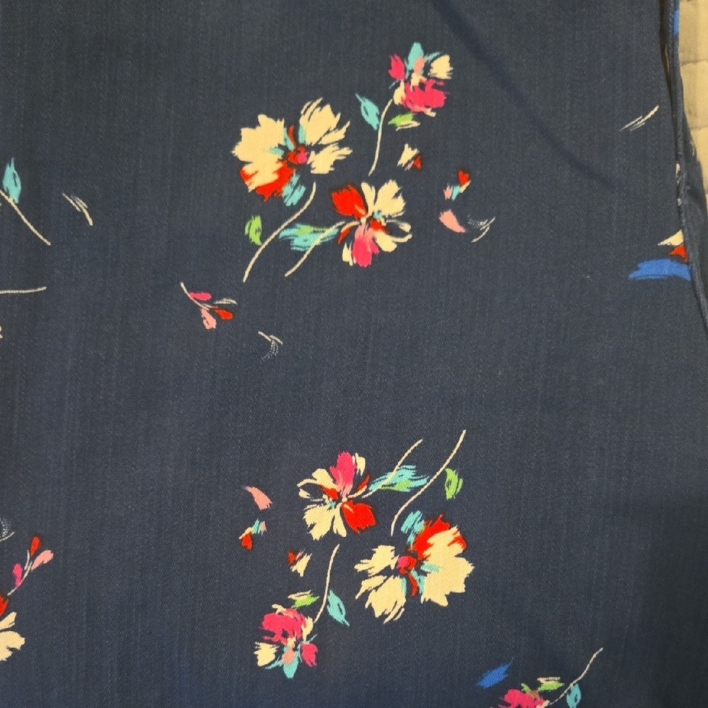 Bandolino Blue Ankle Cropped Stretch Denim Jeans with Floral Print-Size 10 - Picture 4 of 11